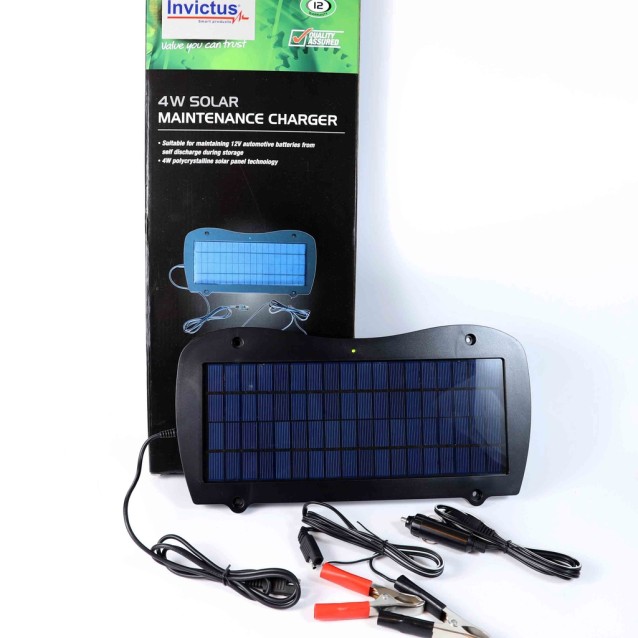 INVICTUS TPS-4W Φωτοβολταϊκός Συντηρητής Μπαταριών 4Watt, Με Κροκοδειλάκια ή Φις Αναπτήρα Αυτοκινήτου