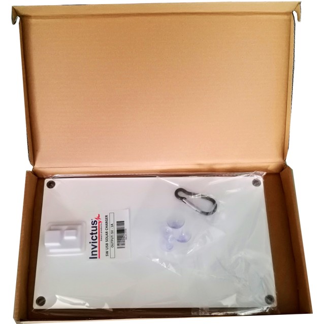 Ηλιακός Φορτιστής INVICTUS με Φωτοβολταικό Πάνελ 5W και Θύρα USB 5V-1A