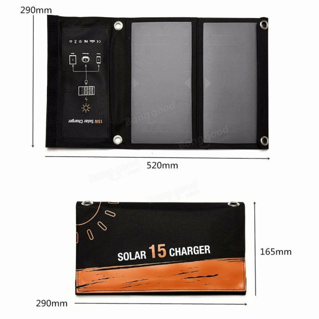 Ηλιακός φορτιστής Invictus Srusb-15 15W με USB ελαφρύς και ανθεκτικός στην βροχή