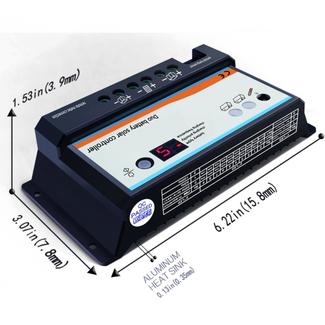 EPIPDB-COM-10A ΡΥΘΜΙΣΤΗΣ ΦΟΡΤΙΣΗΣ EPSOLAR ΓΙΑ ΦΟΡΤΙΣΗ ΔΥΟ ΜΠΑΤΑΡΙΩΝ / EPEVER 10Α