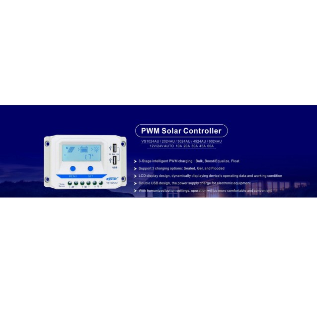 VS1024AU PWM ΡΥΘΜΙΣΤΗΣ ΦΟΡΤΙΣΗΣ EPSOLAR / EPEVER 10Α 12/24V