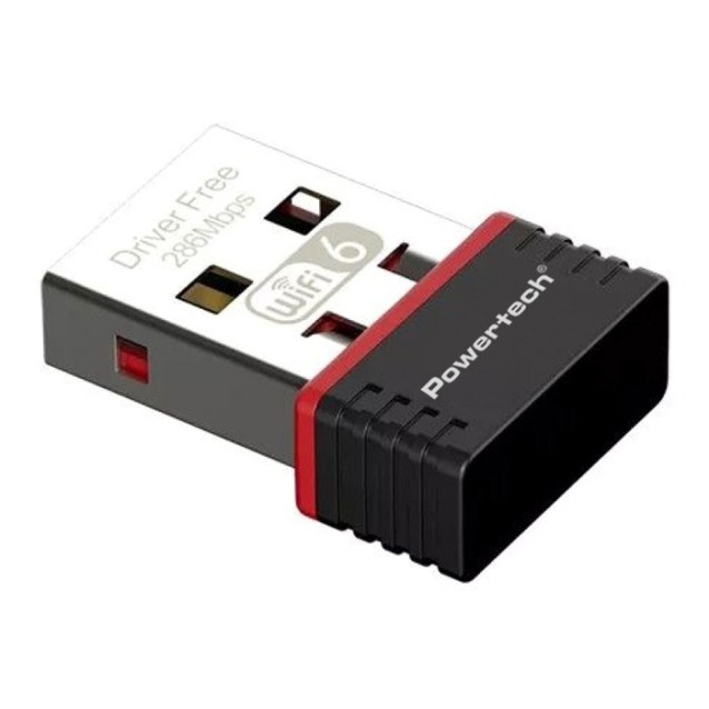 POWERTECH ασύρματος USB αντάπτορας δικτύου PT-1383, 300Mbps WiFi 6