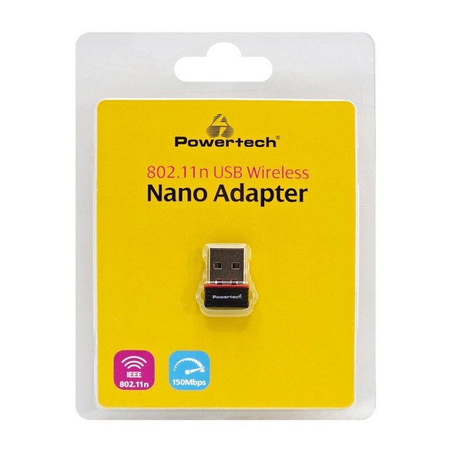 POWERTECH ασύρματος USB αντάπτορας δικτύου PT-1384, 150Mbps WiFi
