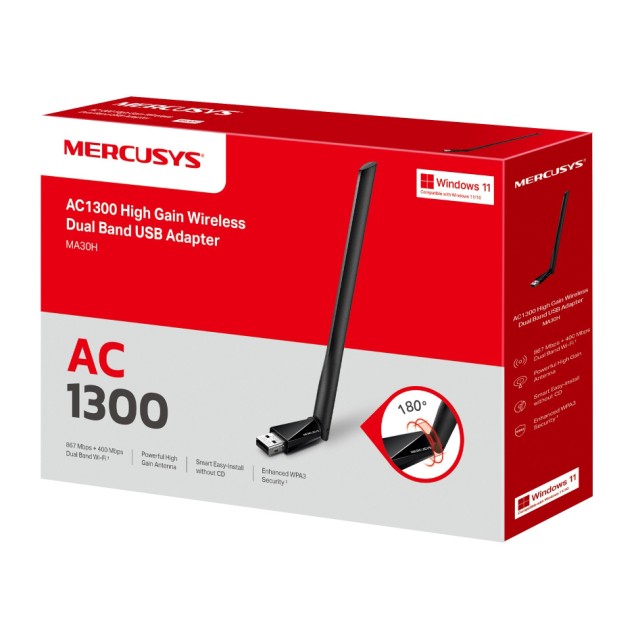 MERCUSYS ασύρματος USB αντάπτορας δικτύου MA30H, AC1300, Dual Band, V.2.0