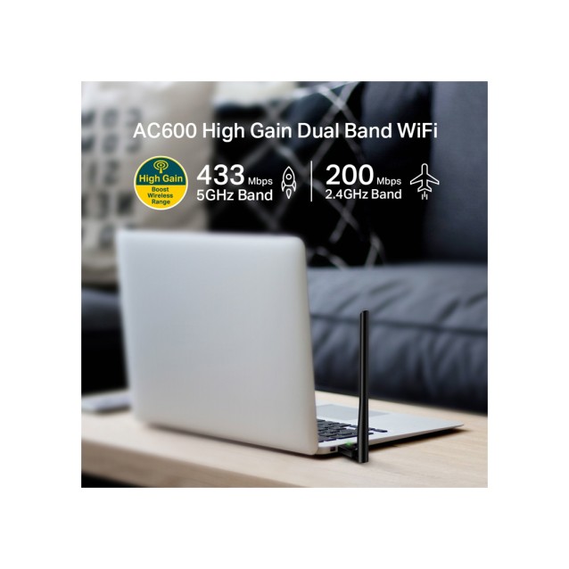 TP-LINK Wireless USB Adapter Archer T2U Plus, 5dBi, Dual Band, Ver. 1.0