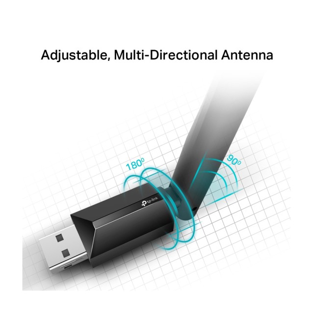 TP-LINK Wireless USB Adapter Archer T2U Plus, 5dBi, Dual Band, Ver. 1.0