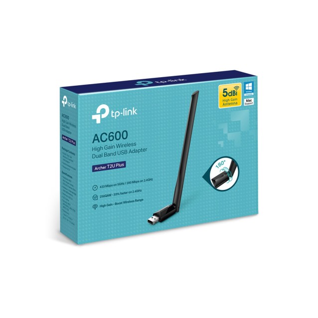 TP-LINK Wireless USB Adapter Archer T2U Plus, 5dBi, Dual Band, Ver. 1.0