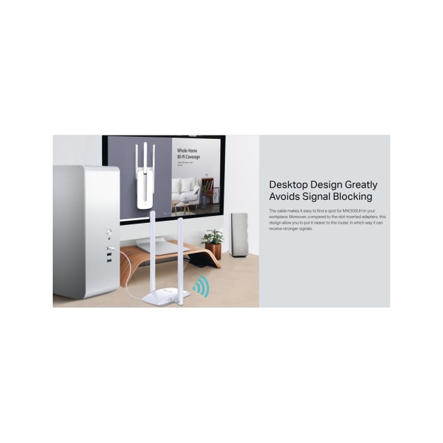 MERCUSYS Wireless USB Adapter MW300UH, 300Mbps, 2x2 MIMO, Ver. 1