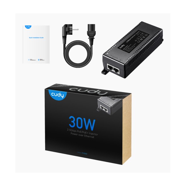 CUDY 2.5Gbps PoE+/PoE injector POE500, 30W