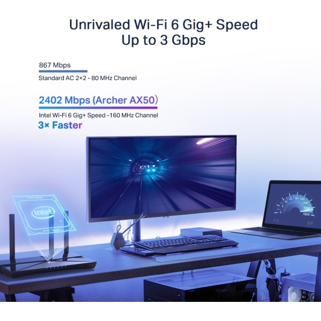 TP-LINK router Archer AX50, WiFi 6, 3000Mbps AX3000, Ver. 1.0