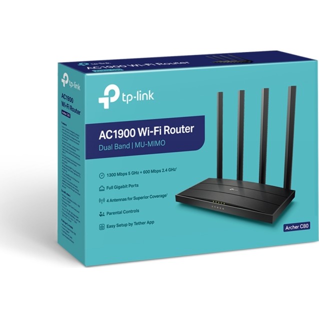 TP-Link AC1900 Wireless MU-MIMO Wi-Fi Router Archer C80