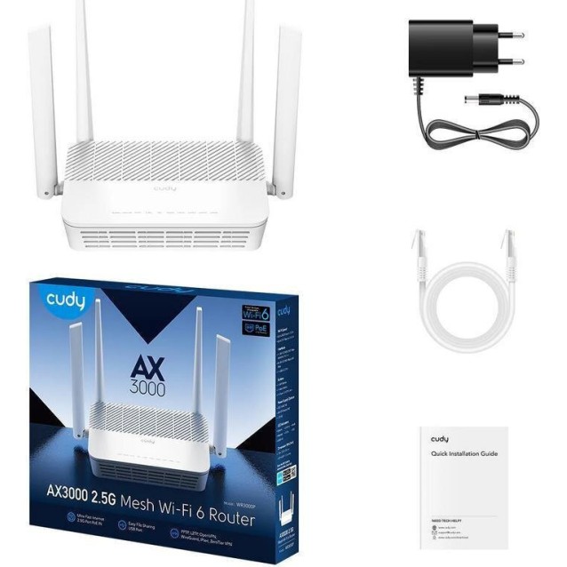 CUDY AX3000 2.5G WI-FI 6 MESH POE ROUTER