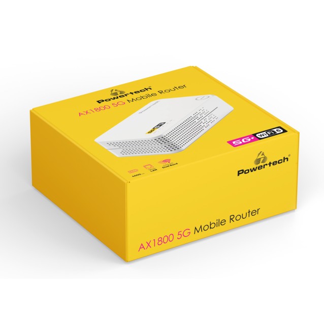 POWERTECH 5G mobile router PT-1511, WiFi 6, AX1800 dual band, 4000mAh