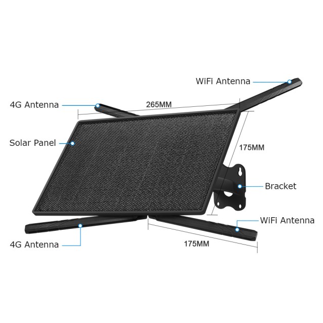 SECTEC ηλιακό router ST-SR08-EU-PNL με 2x πάνελ, 4G LTE, 150Mbps, 20100mAh, IP66