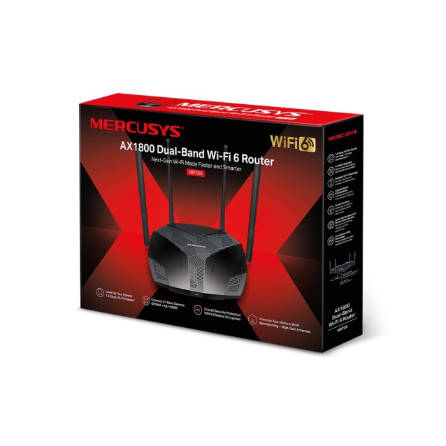 MERCUSYS WiFi 6 router MR70X, AX1800, Dual Band, Ver. 1.0