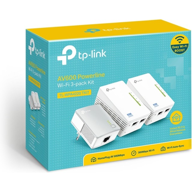 TP-Link TL-WPA4220 TKIT AV600 Powerline Wi-Fi 3-Pack Kit
