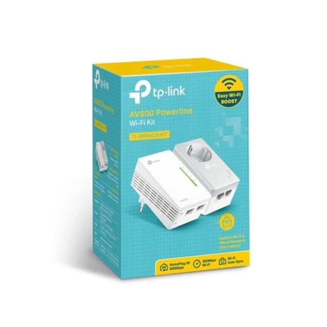 TP-LINK Powerline Wi-Fi Kit TL-WPA4226-KIT, AV600 600Mbps, Ver: 4.0