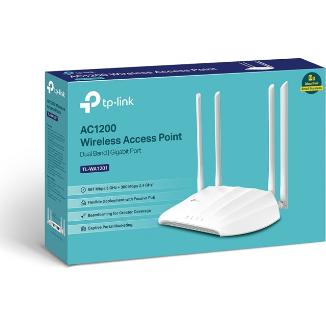 TP-LINK Wi-Fi access point TL-WA1201, Dual Band, Gigabit, PoE, λευκό