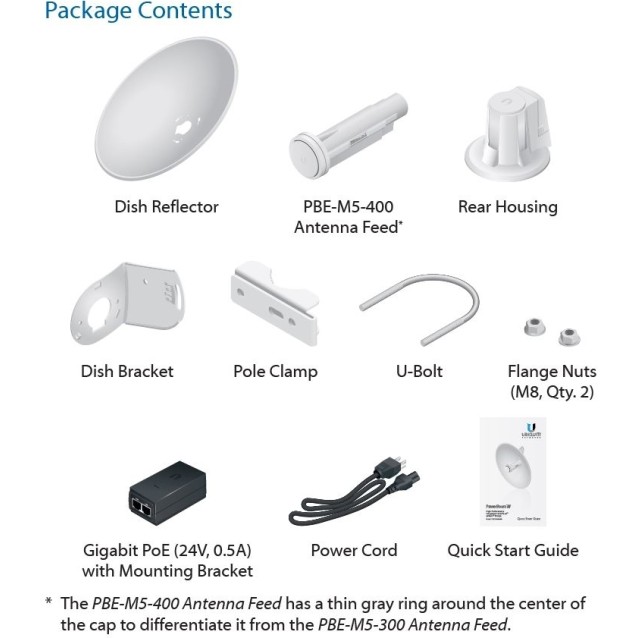 UBIQUITI UISP airMAX PowerBeam M5 400 mm Bridge, 5GHz, 25dBi