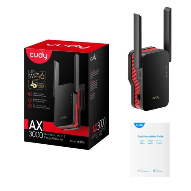 CUDY RE3000 AX3000 DUAL BAND WI-FI 6, MESH REPEATER
