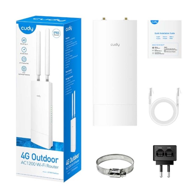 CUDY LT500-OUT ΕΞΩΤΕΡΙΚΟ 4G LTE AC1200 WiFi ROUTER, DUAL BAND, POE