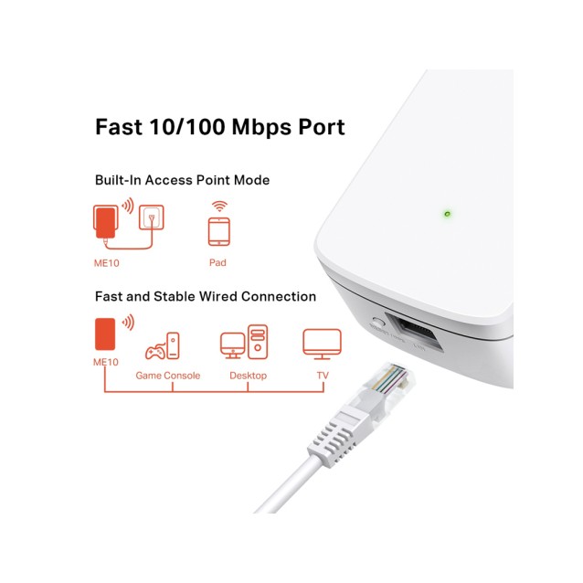 MERCUSYS Wi-Fi range extender ME10, 300Mbps, Ver. 1.0