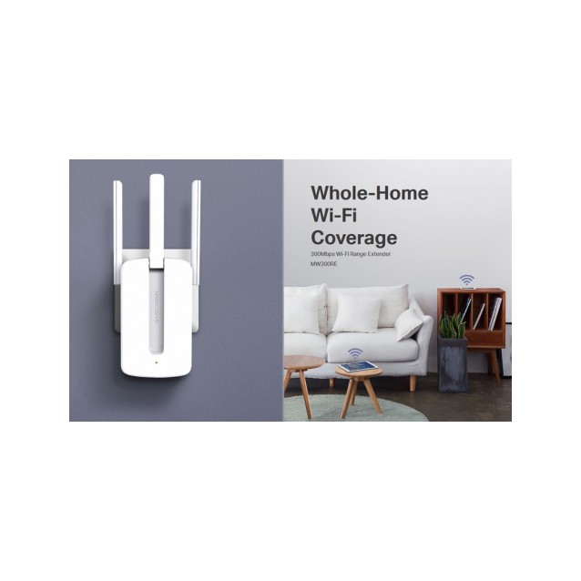 MERCUSYS Wi-Fi Range Extender MW300RE, 300Mbps, MIMO, Ver. 3