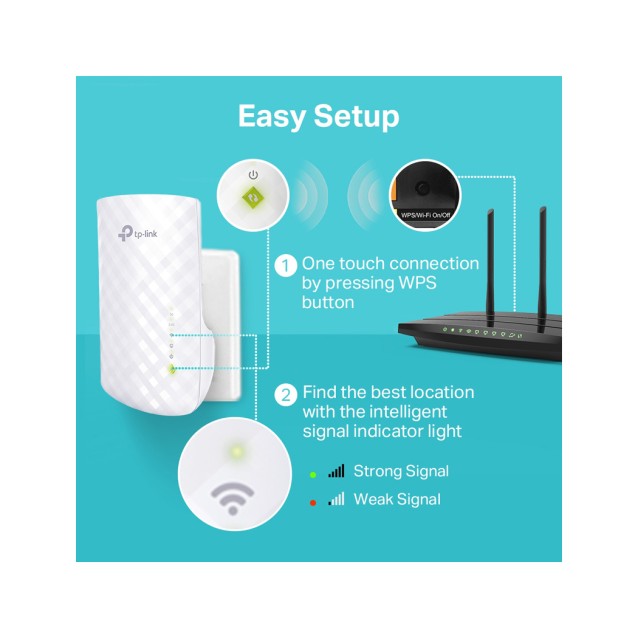 TP-LINK mesh WiFi extender RE220, AC750, dual band, Ver 3.0