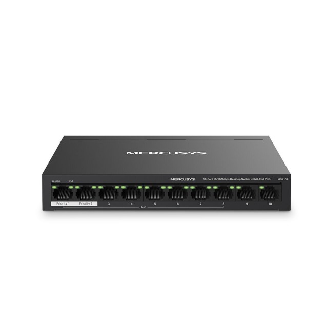 MERCUSYS MS110P 10-Port 10/100Mbps desktop switch με 8 θύρες PoE+