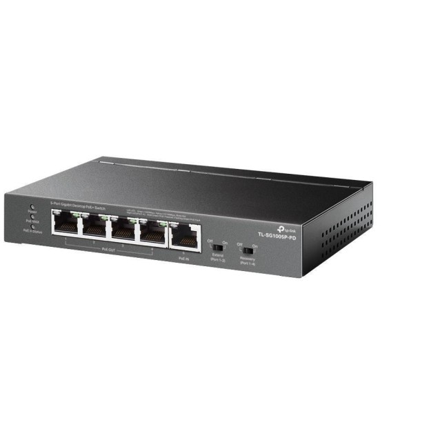 TP-LINK desktop switch TL-SG1005P-PD, 5x Gigabit θύρες, PoE+, UN/1.0