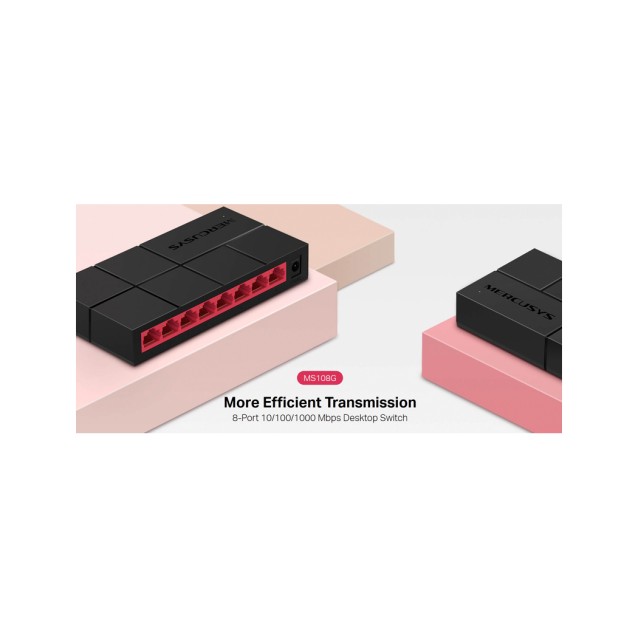 MERCUSYS Desktop Switch MS108G, 8x 10/100/1000 Mbps, Ver. 1