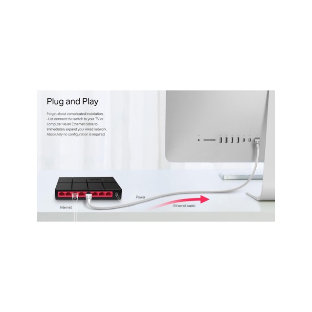 MERCUSYS Desktop Switch MS108G, 8x 10/100/1000 Mbps, Ver. 1