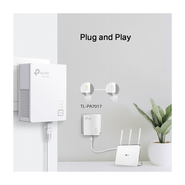 TP-LINK Powerline Starter Kit TL-PA7017, AV1000 Gigabit, Ver. 4.0