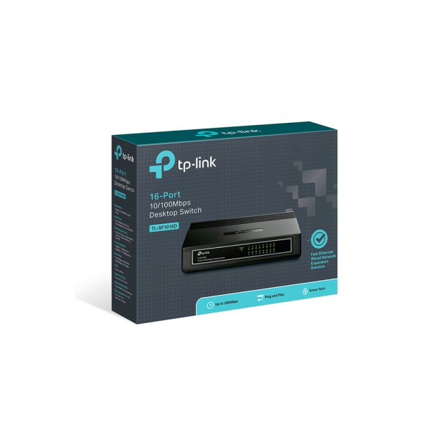 TP-LINK Desktop Switch TL-SF10016D, 10/100Mbps, 16 Θύρες, Ver. 7.0