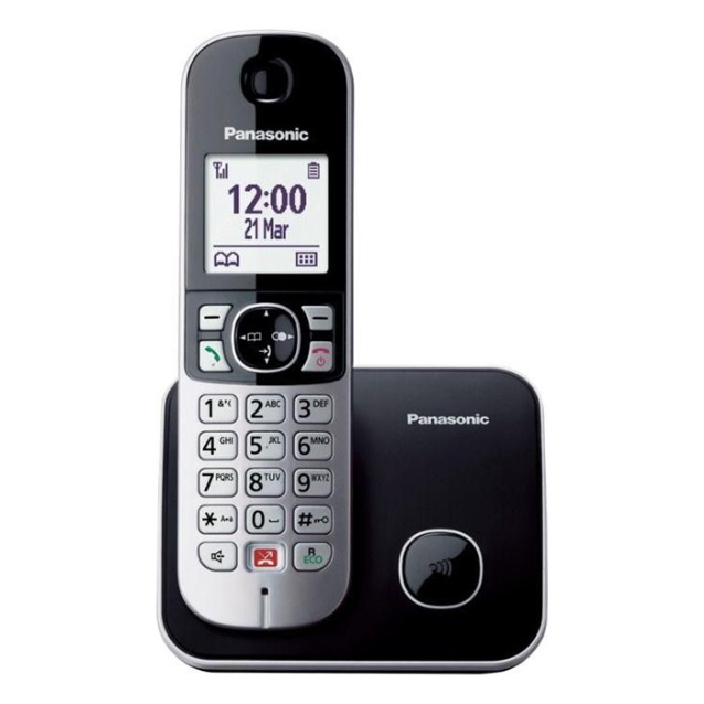 PANASONIC KX-TG6851GRB Ψηφιακή ασύρματη τηλεφωνική συσκευή με αναγνώριση κλήσης, δυνατότητα φραγής εισερχόμενων κλήσεων, τηλεφωνικό κατάλογο 200 ονομάτων,σε μαύρο/ασημί χρώμα.
