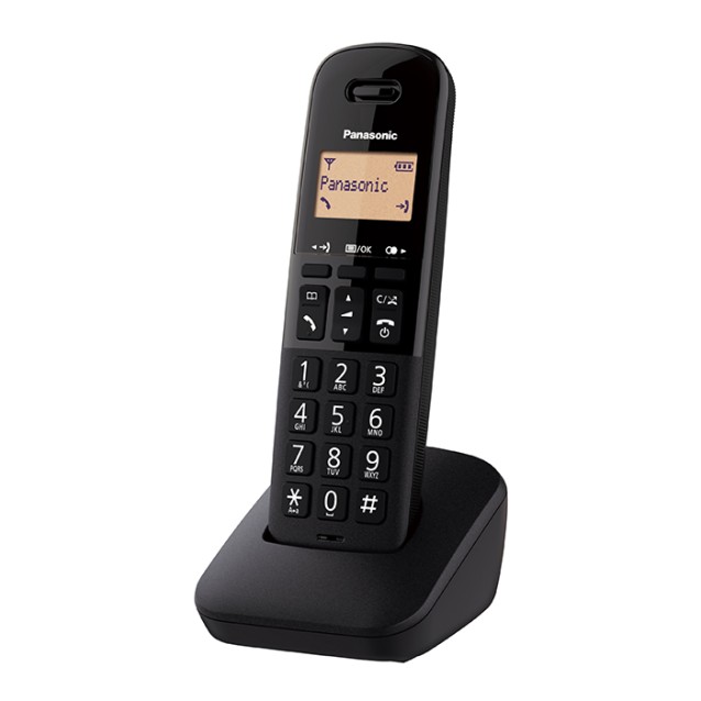 PANASONIC KX-TGB610GRB Ψηφιακή ασύρματη τηλεφωνική συσκευή με αναγνώριση κλήσης, δυνατότητα φραγής εισερχόμενων κλήσεων και ανθεκτική στους κραδασμούς σχεδίαση, σε μαύρο χρώμα.