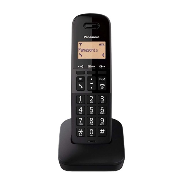 PANASONIC KX-TGB610GRB Ψηφιακή ασύρματη τηλεφωνική συσκευή με αναγνώριση κλήσης, δυνατότητα φραγής εισερχόμενων κλήσεων και ανθεκτική στους κραδασμούς σχεδίαση, σε μαύρο χρώμα.