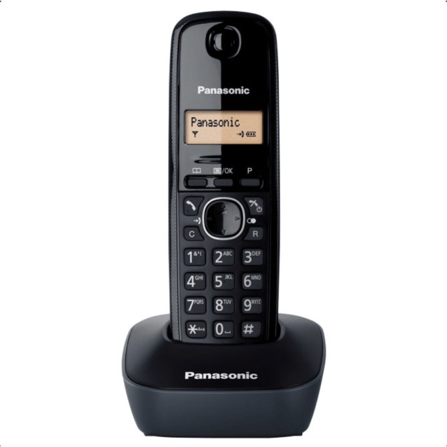 Ασύρματο Ψηφιακό Τηλέφωνο Panasonic KX-TG1611GRH Μαύρο με Αναγνώριση Κλήσης, Λειτουργία Αφύπνισης και Φωτιζόμενη Οθόνη