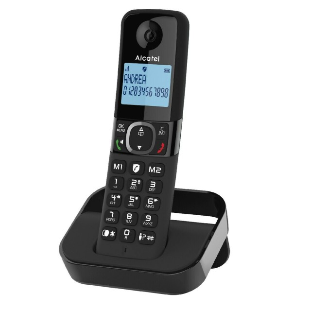 Ασύρματο Ψηφιακό Τηλέφωνο Alcatel F860 DUO με Ανοιχτή Ακρόαση και Δυνατότητα Αποκλεισμού Κλήσεων Μαύρο