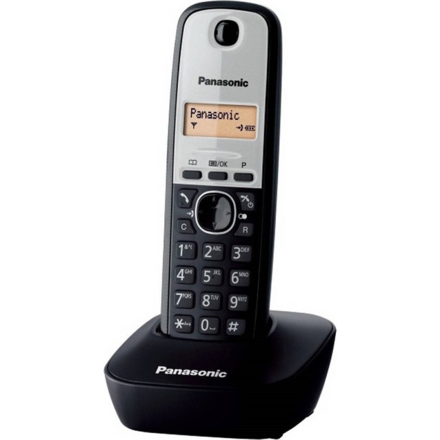 Ασύρματο Ψηφιακό Τηλέφωνο Panasonic KX-TG1611GRG Μαύρο-Ασημί με Αναγνώριση Κλήσης, Λειτουργία Αφύπνισης και Φωτιζόμενη Οθόνη