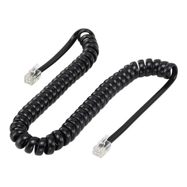 FTT16-312 Black Τηλεφωνική καλωδίωση SPIRAL ΑΚΟΥΣΤΙΚΟΥ 6P4C 1.5m