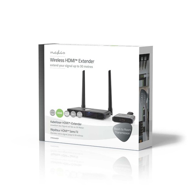 NEDIS VTRA3460GY HDMI ασύρματος αναμεταδότης εικόνας and ήχου, Full HD 1080p, με μετάδοσης έως και 30m.