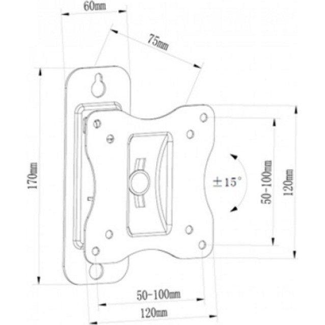 Bracket LCD 1010 Βάση Τηλεόρασης Τοίχου έως 27" και 15kg