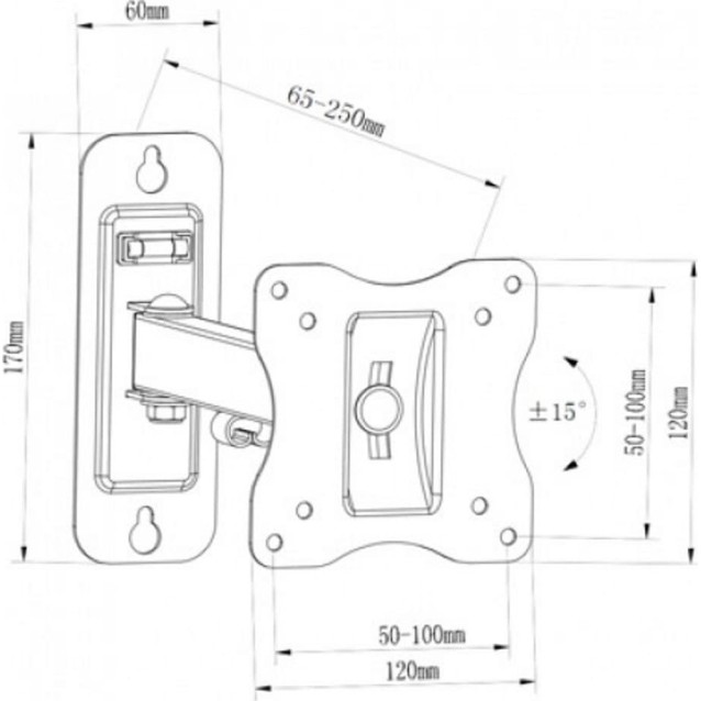 Bracket LCD 1010-1 Βάση Τηλεόρασης Τοίχου με Βραχίονα έως 23" και 15kg