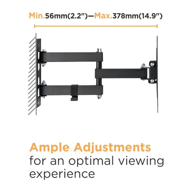 POWERTECH επιτοίχια βάση PT-1129 για τηλεόραση 23-43", full motion, 30kg