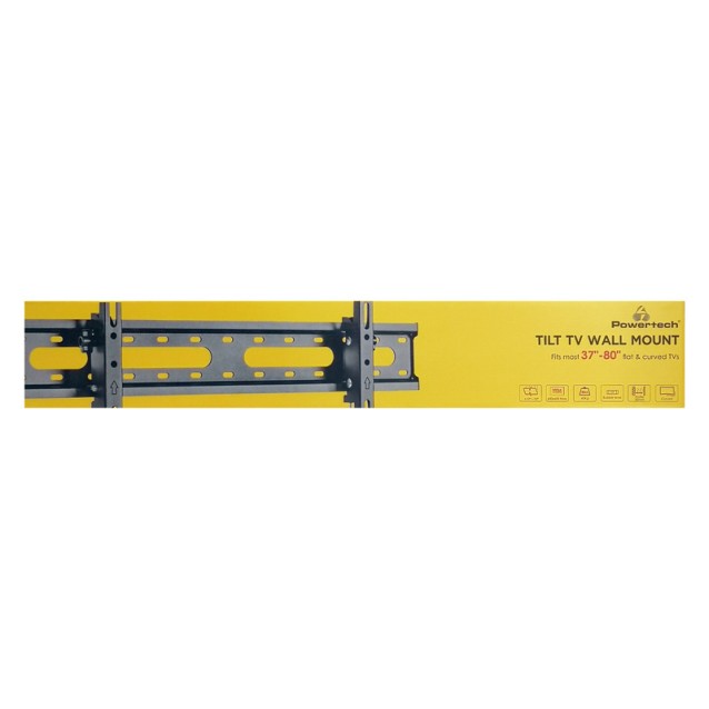 POWERTECH επιτοίχια βάση τηλεόρασης PT-1275, 37-80", έως 45kg, ρυθμιζόμενη κλίση