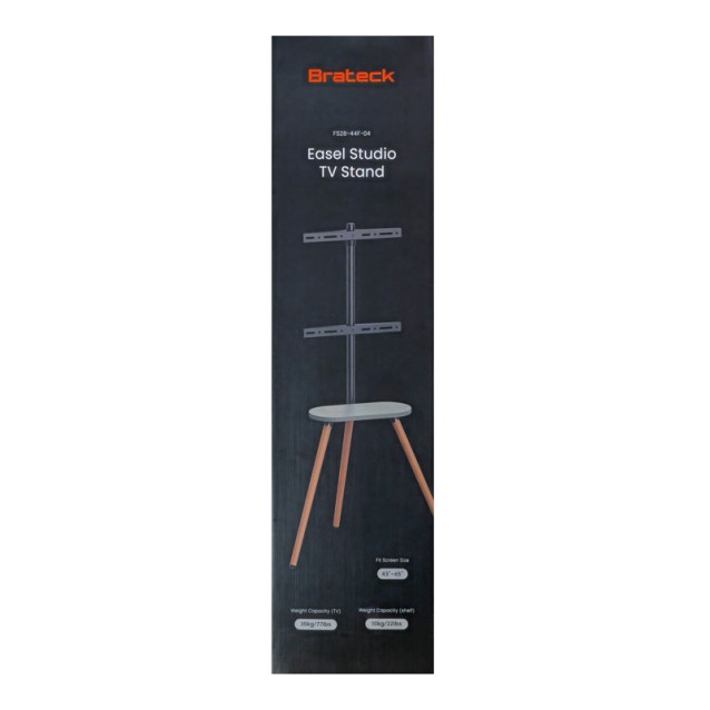 BRATECK βάση δαπέδου FS28-44F-04 για τηλεόραση 43-65" έως 35kg, με ράφι