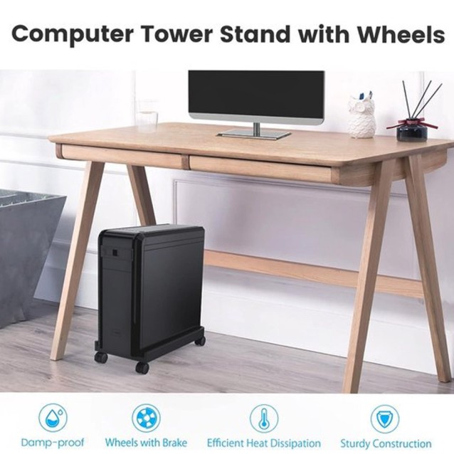 ORICO βάση PC CPB2 με ροδάκια, 45.5x22cm, πλαστική, μαύρη