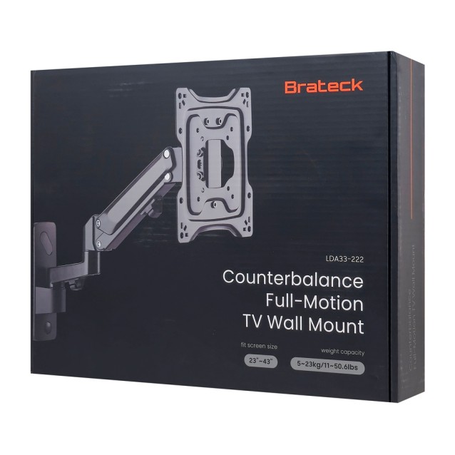 BRATECK επιτοίχια βάση LDA33-222 για τηλεόραση 23-43" έως 23kg, full motion
