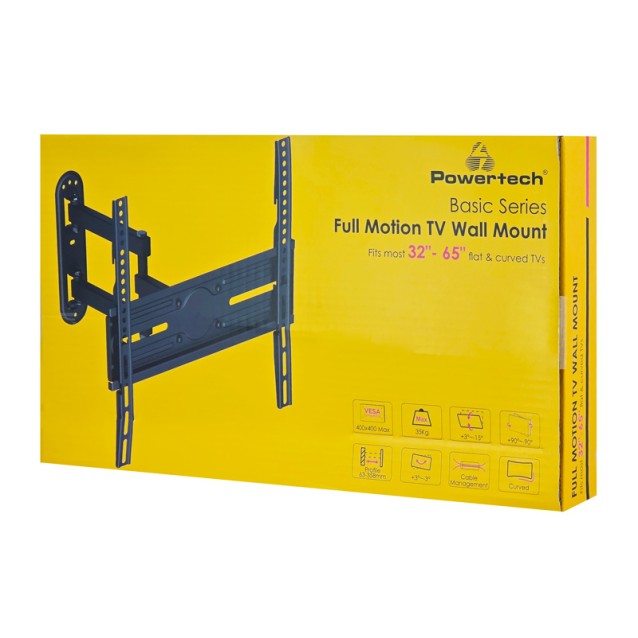 POWERTECH επιτοίχια βάση PT-1388 για τηλεόραση 32-65", full motion, 35kg